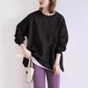 Women's Round Neck Long Sleeve T-shirt Oversized Fit Solid Casual Loose Basic Long Top