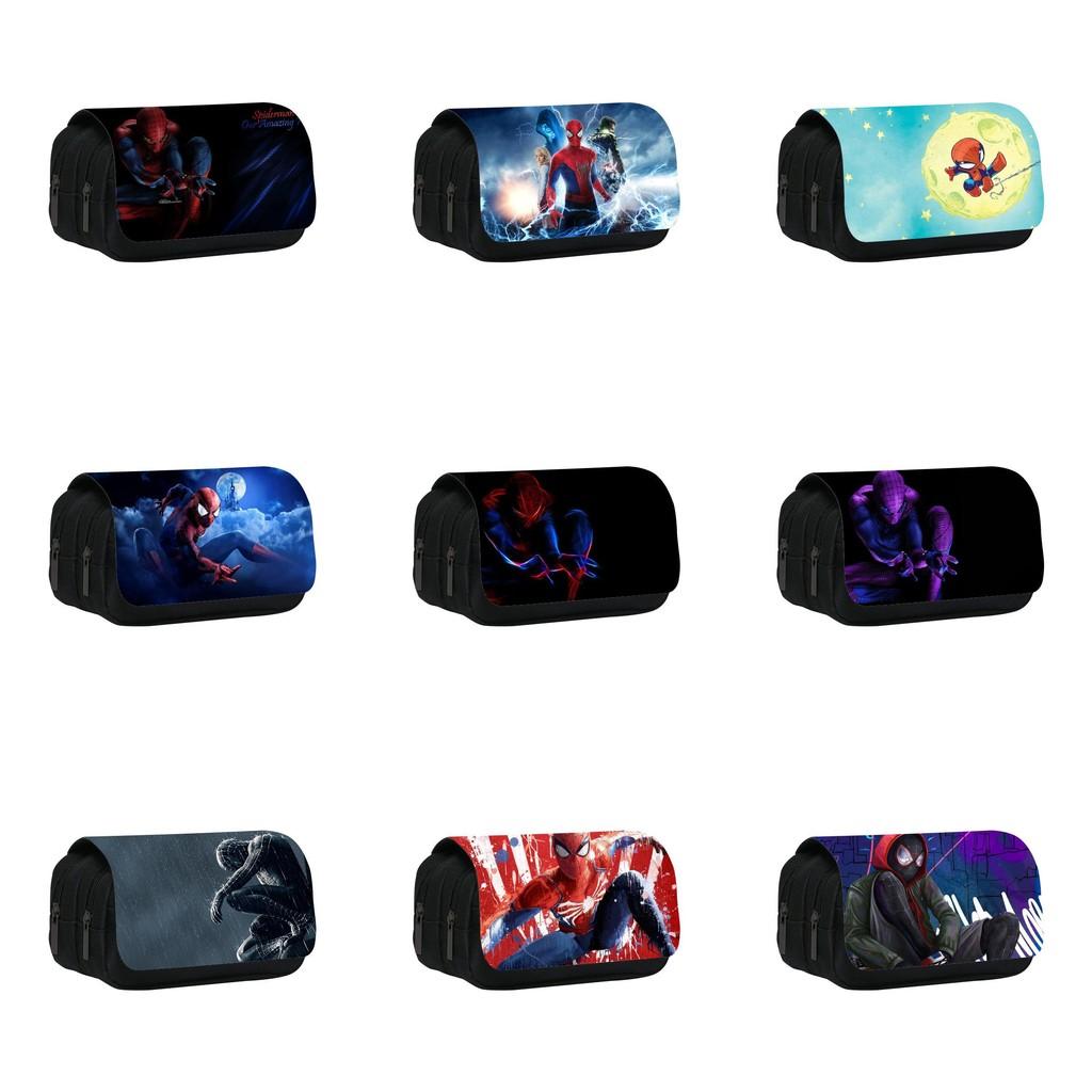 Spider Man Marvel Characters Print Student Double Layer Stationery Storage Bag For Students And Office Use