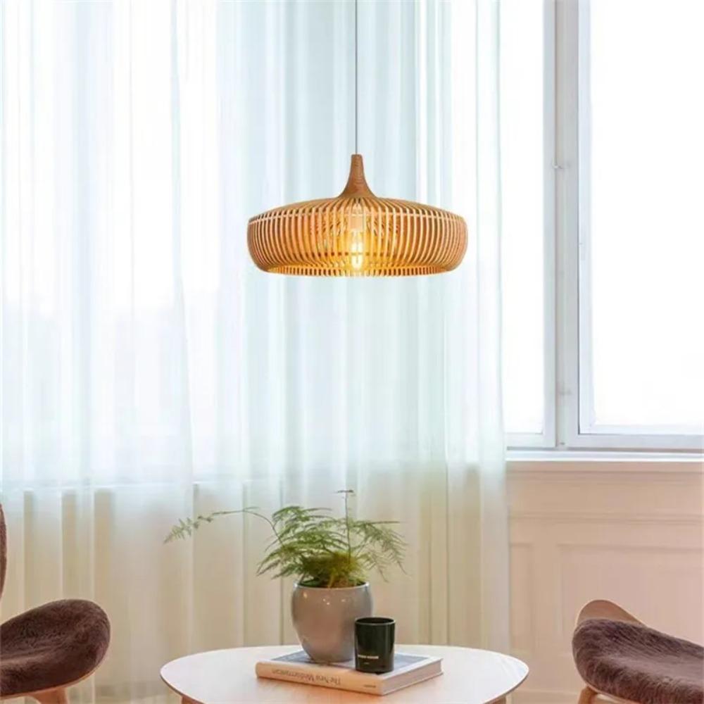 JOYINLED Log Wood Hanging Pendant Lamp Birdcage Creative Luxury Chandelier for Dining Room Study Living Room Loft Lamp Dia.43/55