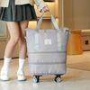 Travel Expandable Luggage Bag with Multiple Compartments Large Capacity Zipper Closure Waterproof Duffel Bag Suitcase with Wheels