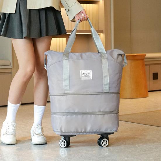 Travel Expandable Luggage Bag with Multiple Compartments Large Capacity Zipper Closure Waterproof Duffel Bag Suitcase with Wheels