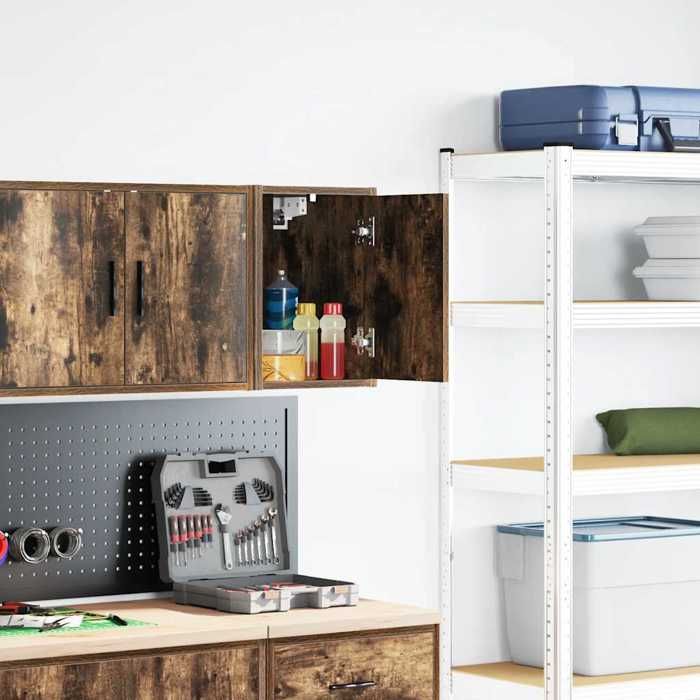 VidaXL Wall-mounted Garage Cabinet Smoked Oak Engineered Wood 860615