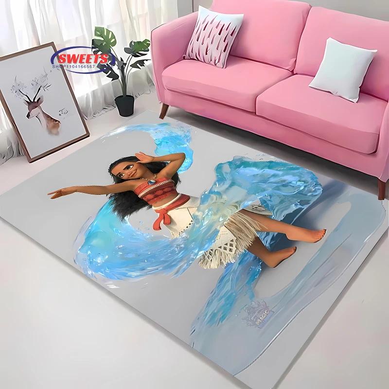 Disney Moana Cartoon Carpet New Release! Bedroom Living Room Bed Mat, Non-slip Exquisite Home Decor, Durable Washable Rug