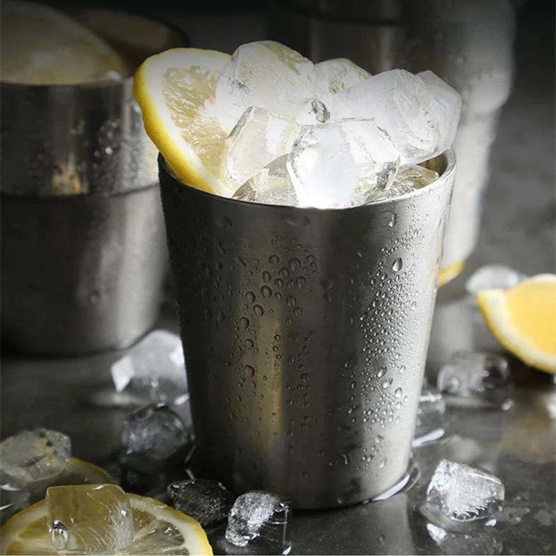 8pcs Stainless Steel Beer Cup Drinkware Tumbler Tableware Water Cup Outdoor Tea Coffee Cocktail Drinking Mugs Metal Cups