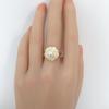 SHDIYAYUN  18k Gold Plated Camellia Elegant Natural Freshwater Pearl Ring Jewelry Women