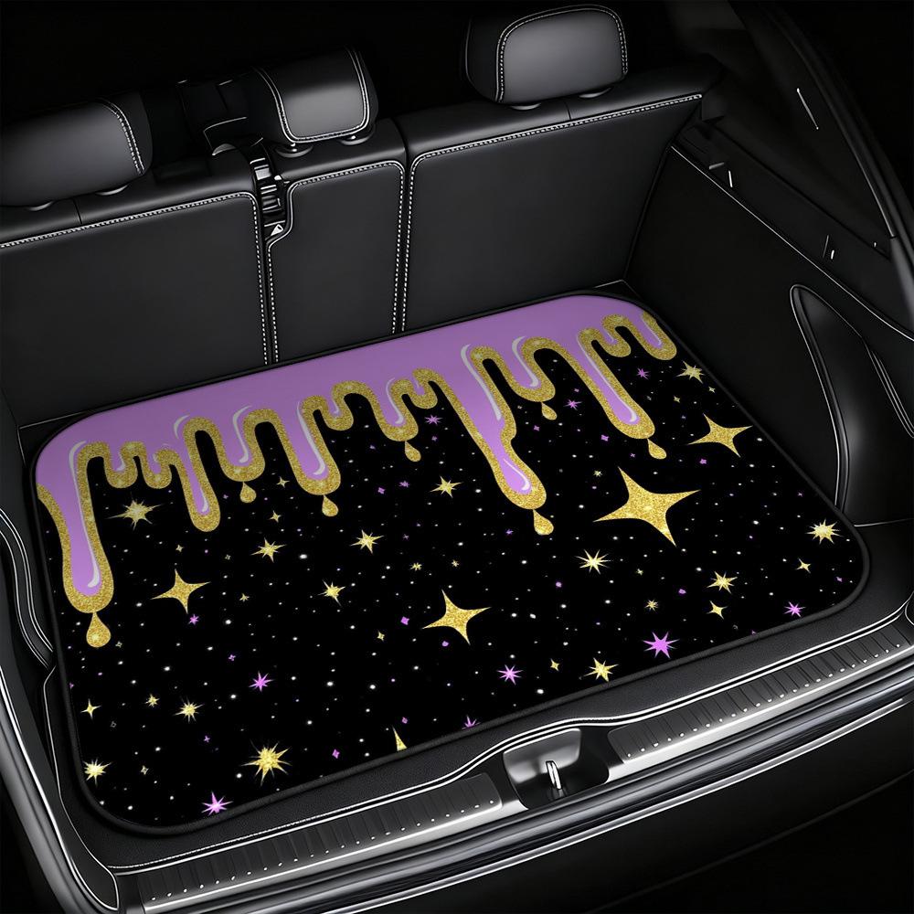 Temu American Style Universal Car Trunk Mat - All-Season, Dustproof, Dirt-Resistant, Crystal Velvet, Wear-Resistant.