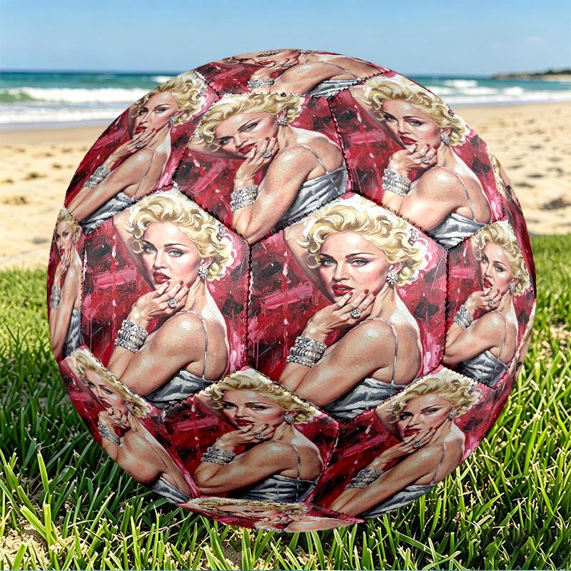 Marilyn Monroe Print Size 5 Soccer Ball, PU Wear Resistant Football for Match Training and Daily Practice, Birthday Gift for Soccer Fans