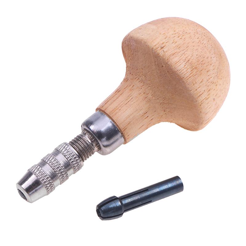 Jewelry Craft Handle Pin Vise Vice Wooden Handle With Chuck Wrapping Drill Tool