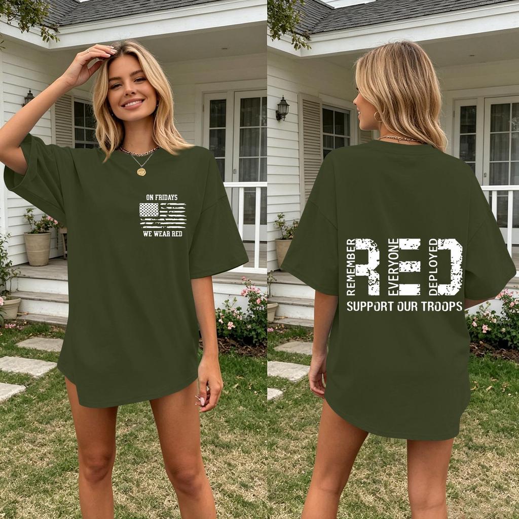 Women Casual Short Sleeve Crew Neck T Shirt Letter Print Loose Fit Lightweight Comfortable Daily Wear Top