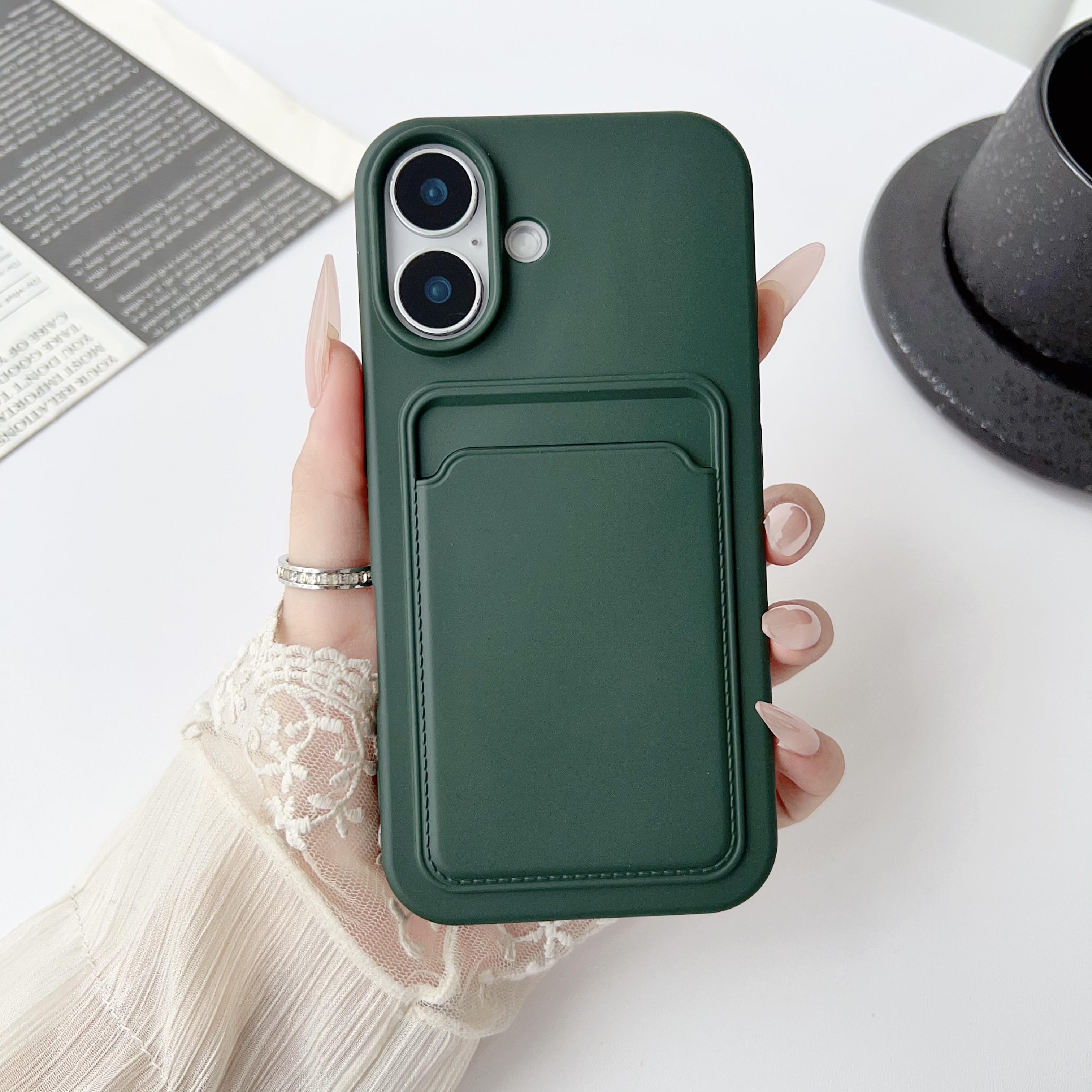 

Push Card Bag Slot Holder Wallet Case For iPhone 16 15 14 11 12 13 Pro Max XS XR X 8 7 Plus SE Shockproof Matte Silicone Cover For iPhone XR