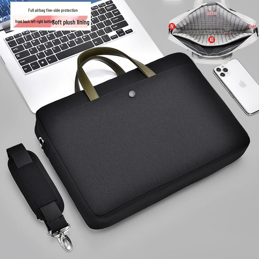 Стильная легкая деловая сумка-портфель для ноутбука 15.6-16 inch чёрный