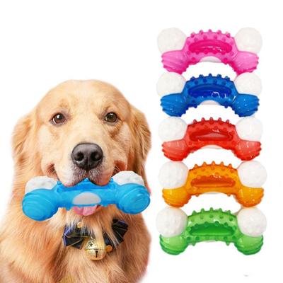 Aggressive Chewer Bone Shape TPR Interactive Pet Rubber Bite Teeth Cleaning Toy Dog Chew Toys