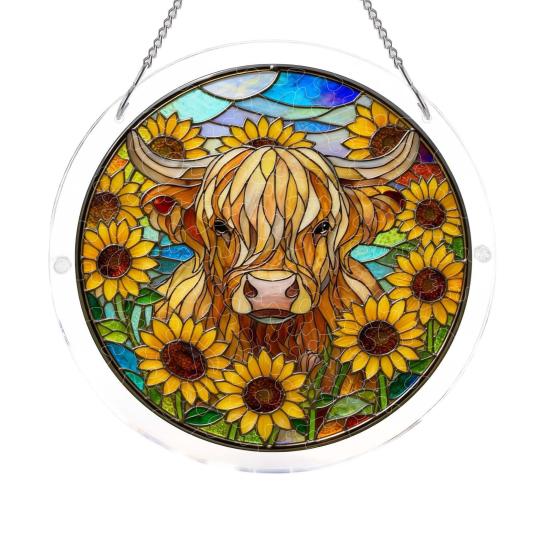 

Stained Glass Effect Acrylic Puzzle Suncatcher Colorful Sunset DIY Window Hanging Ornament for Home Garden Decor Gift for Women Men Mom C