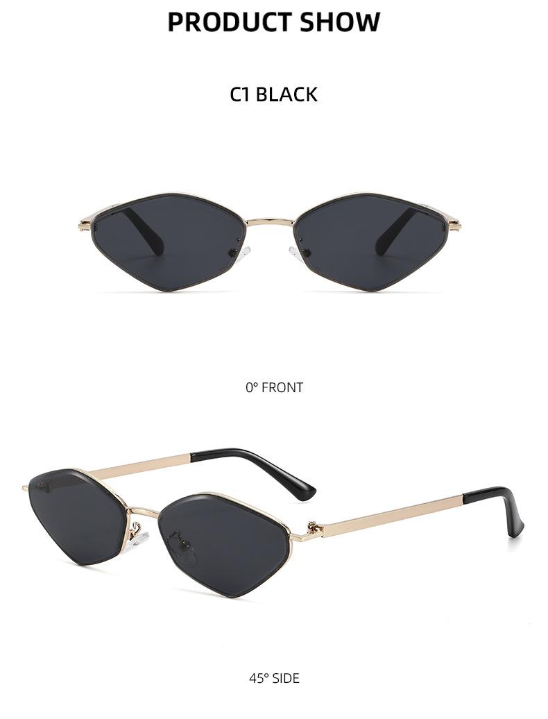 

Модные солнцезащитные очки с небольшой оправой из металла и бриллиантами, простые пляжные солнцезащитные очки T1372 чёрный