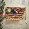 Metal Wall Art Vintage Tin Sign 8x12 Inch Rustic American Flag Constitution Design Patriotic Decor We The People