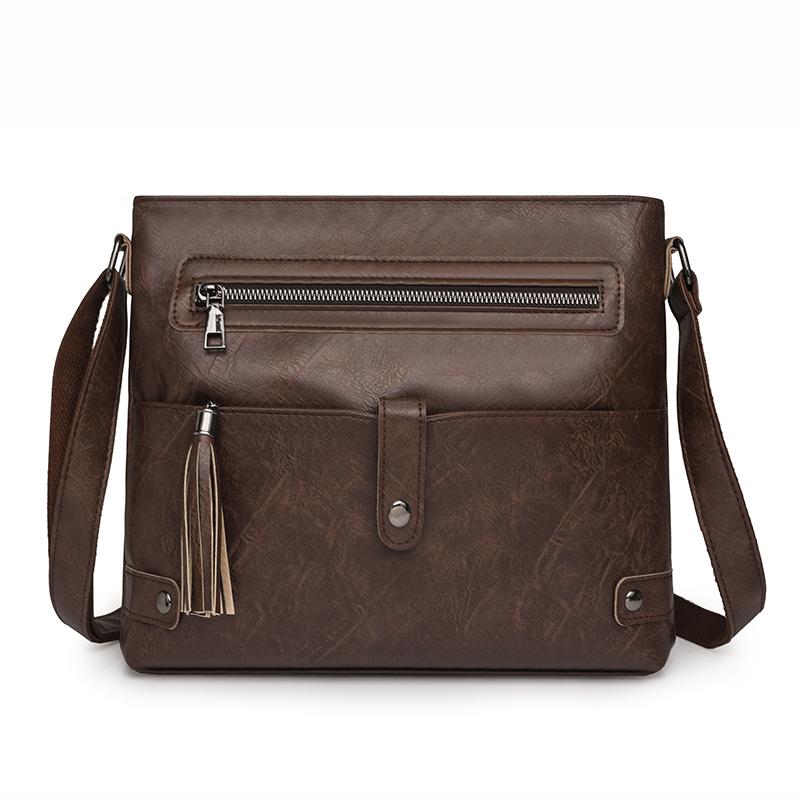 Torba Crossbody z Frędzlami Damska Torba na Ramię Miękka Skóra Torba dla Mamy Mała Kwadratowa Torba