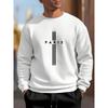 Herren Parisian Letter Print Sweatshirt - Lässiger Langarm Rundhalsausschnitt, Schwarz mit Weißen Vertikalstreifen & "PARIS" Design, Bequeme Normale Passform