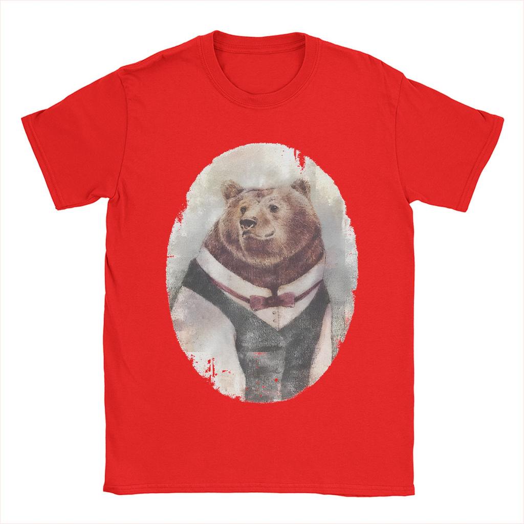 Herren Damen Gentleman B-Bär T-Shirt Baumwolle Bedrucktes T-Shirt Cartoon Top Kleidung