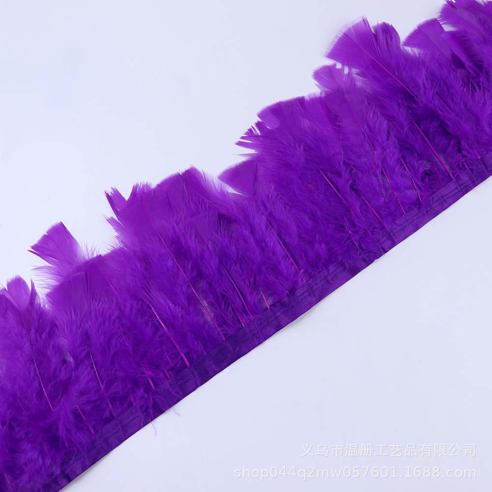 Feather 10-15Cm Large Flat Cloth Edge Stage Clothing Material Turkey Feather Cloth Belt Car Doll Diy Decoration