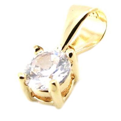 [G1071] - Pendentif Plaqué Or 'Essentiel' blanc
