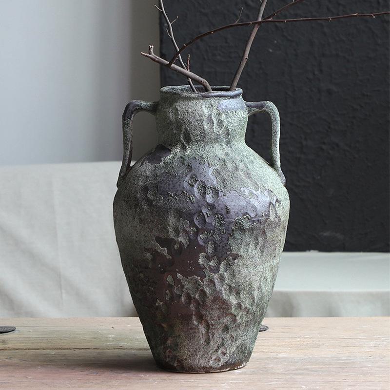 Retro Wabi-Sabi Zen Pottery Vase for Home and Hotel Decor