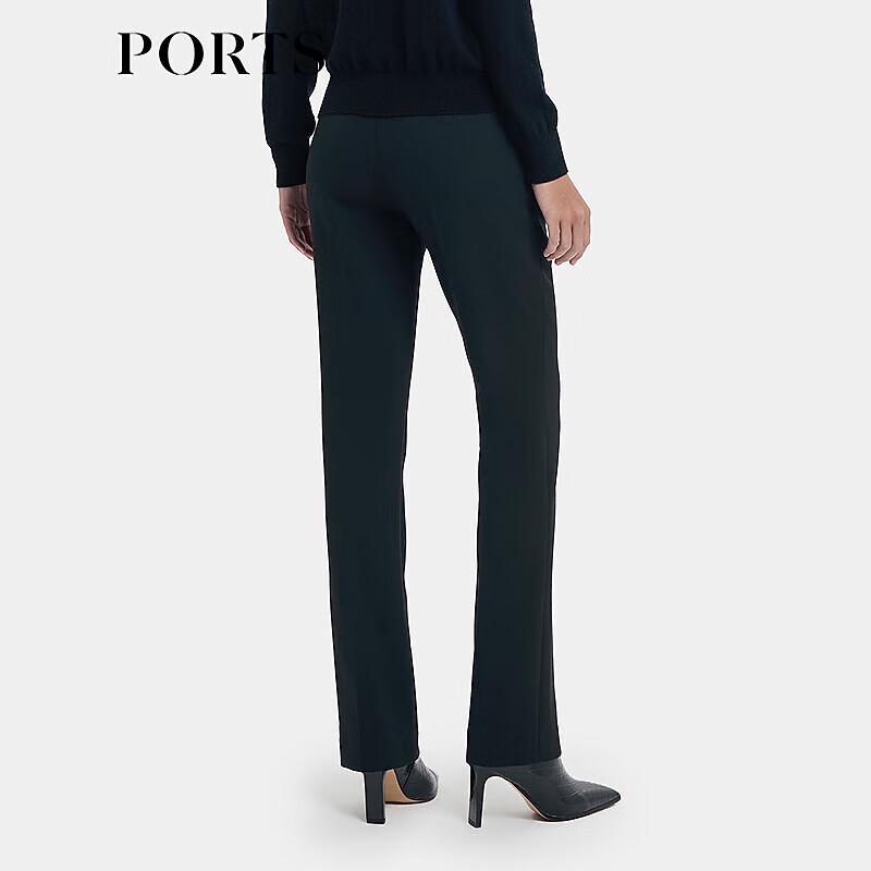 PORTS Women's Elegant Black Straight-Leg Trousers