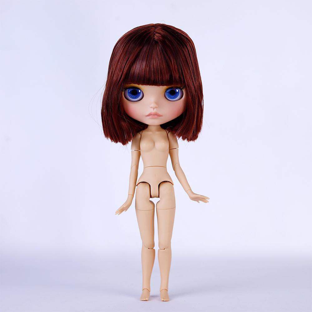 Icy Dbs Blyth Doll 19 Joints 30cm Body Bjd Doll Matte Face Glossy Face Tan Skin Beep Lips Hand-Painted Makeup Diy Hair Girl Gift