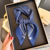 Spring and Summer Versatile Herringbone Pattern Cotton and Linen Small Square Scarf Silk Scarf Imitation Velvet Headscarf Shawl Sun Protection Scarf W