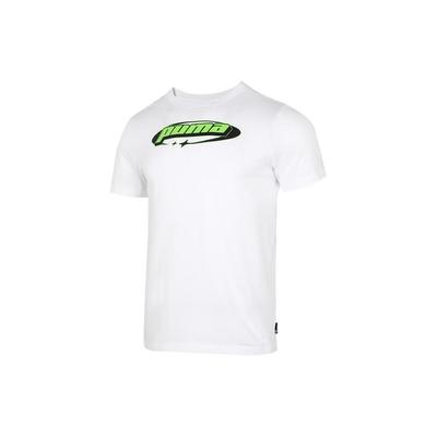 Buchstaben-Print Design Lässiges Atmungsaktives Kurzarm-T-Shirt Herren Oberteile Weiß 627011-02