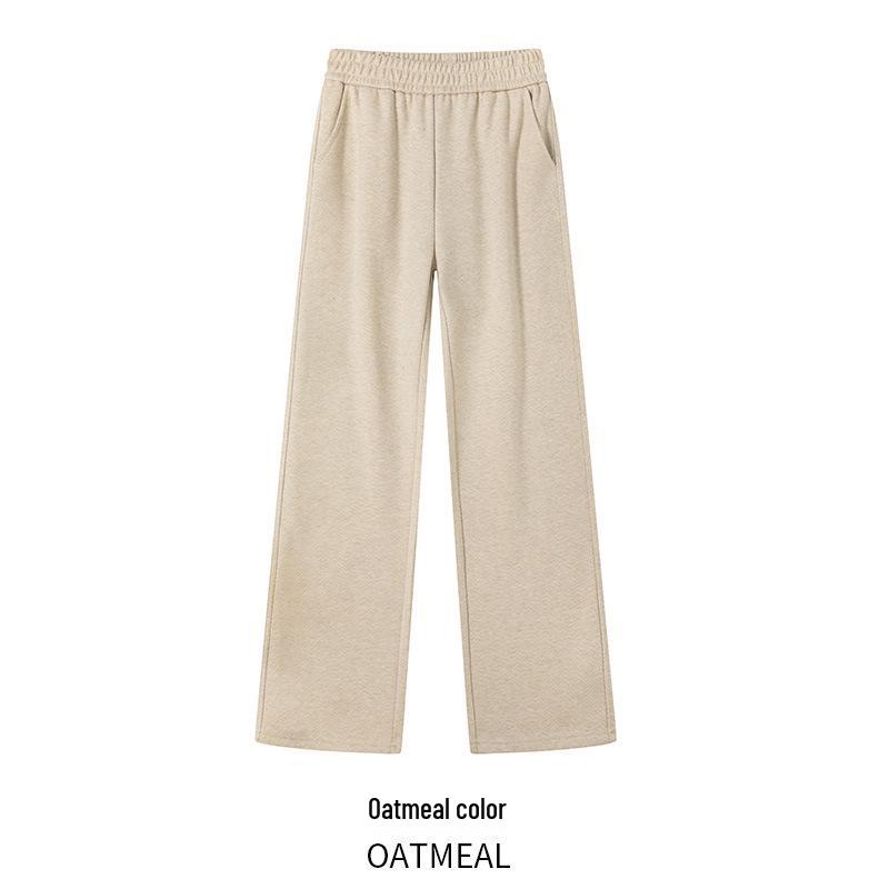 

Spring 2026 Women s High Waist Herringbone Wool Wide-Leg Trousers - Slimming & Versatile L