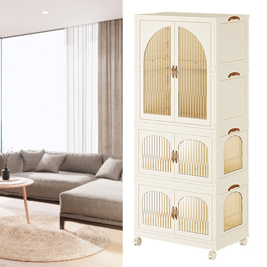 Szafa na ubrania Plastikowa Składana Bez Montażu Niska Szafka Łukowy Design Przezroczysta Garderoba