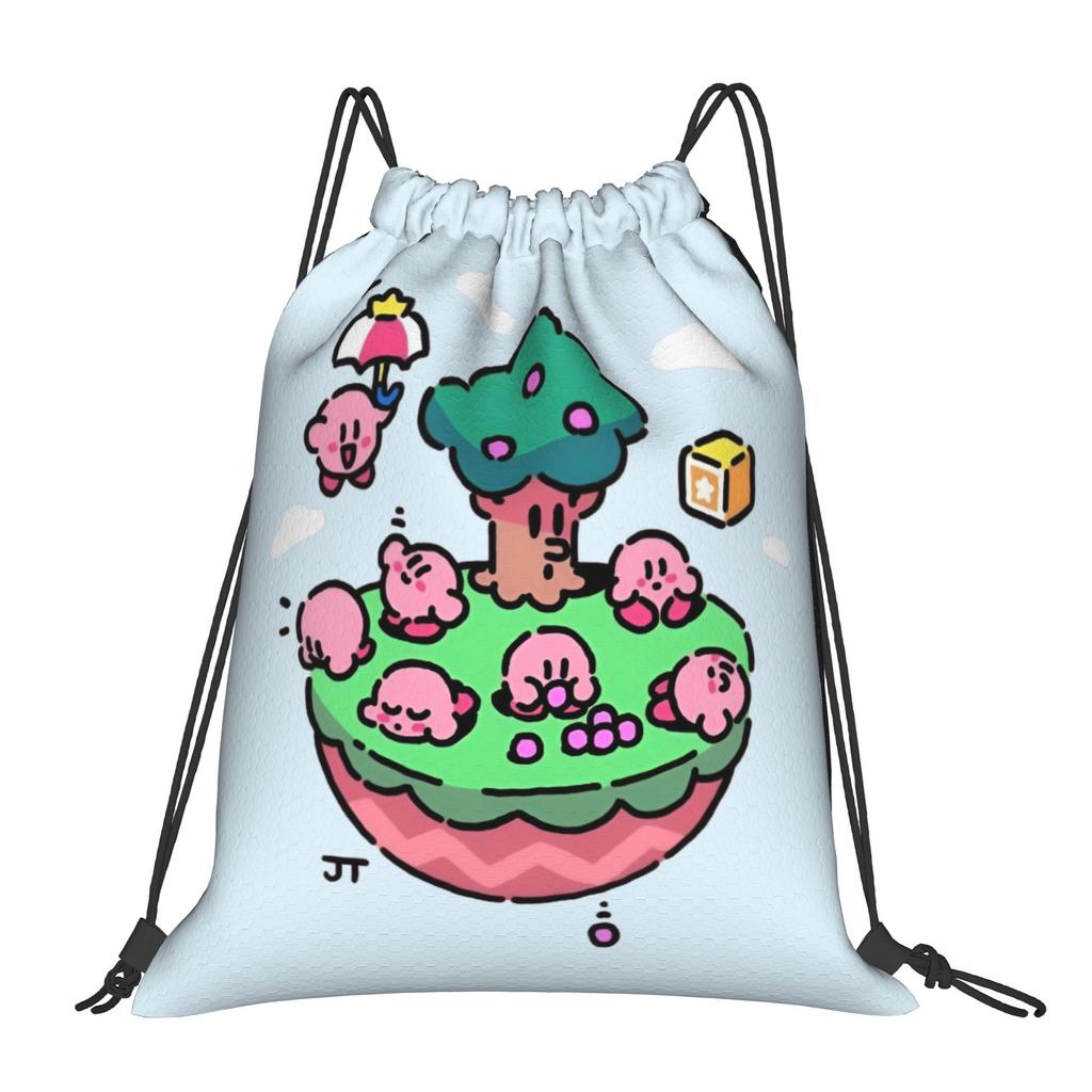Custom K-Kirbys Drawstring Backpack Bags Men Women Lightweight Cartoon Gym Sports Sackpack Sacks for Traveling