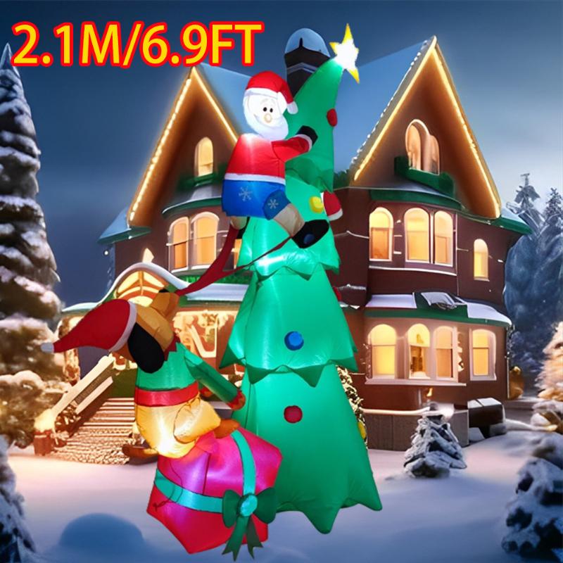 

Inflatable Toy Climbing Santa Christmas Inflatable Model Luminous Inflatable Model Christmas Atmosphere Decoration Model EU Plug