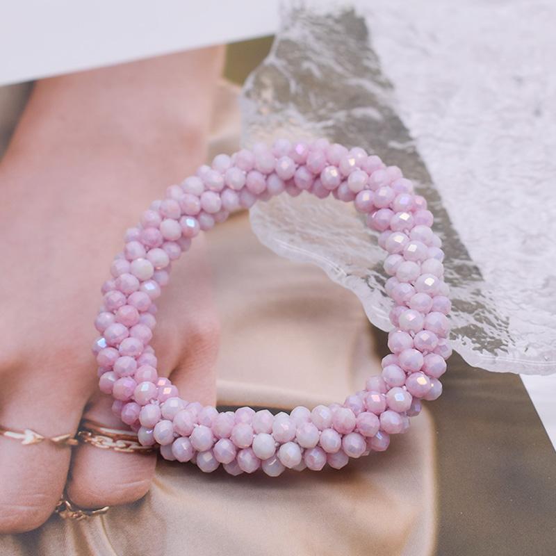 Trendy Bead Bracelet Elastic Handmade Strand Bracelets for Women Gift New Hair Accessory Glass Beads Bracelet