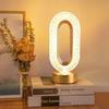 Modern Luxury Oval USB Rechargeable Crystal Table Lamp Living Room Bedroom Bedside Creative Decoration Atmosphere Night Light