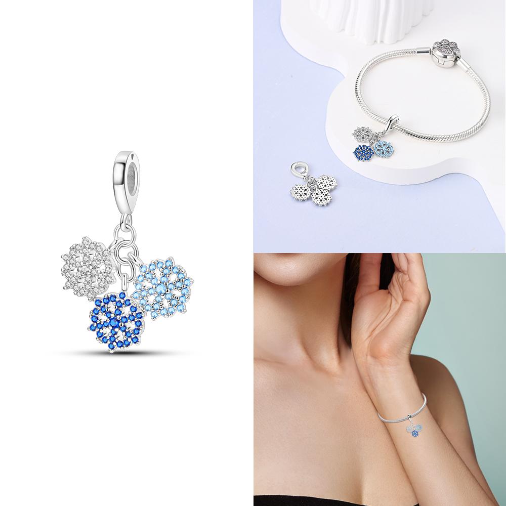 Charms Original Santa Claus Snowman Winter Penguin Snowflake Beads Fit Bracelet Copper Jewelry Women Diy Gift