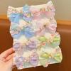 Girl Hair Pin Thin Organza Lace Embroidery Flower Lace Imitation Pearls Decor Hair Clip Spring Forest Style Hairpin