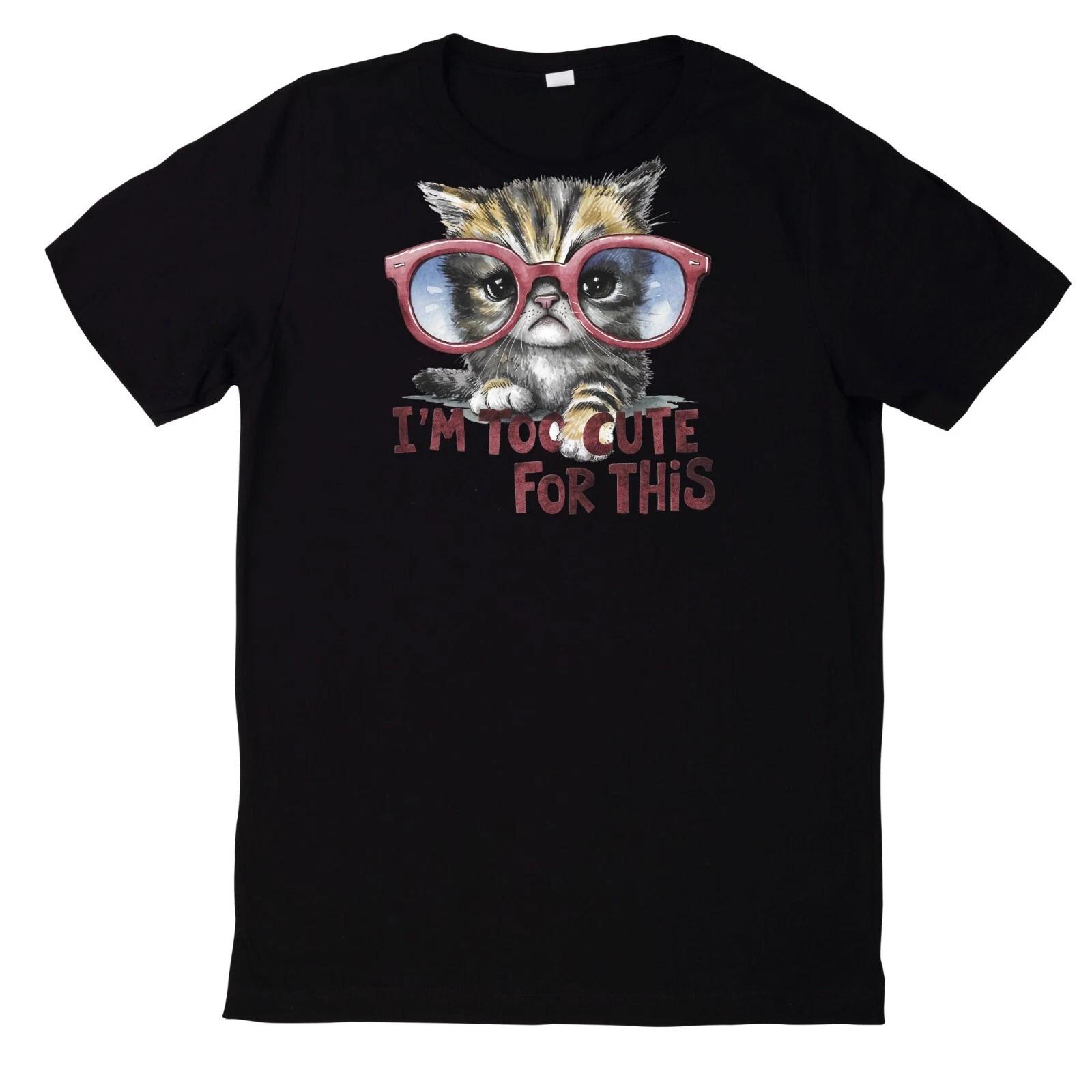 T-Shirt Lustiges Katzen Motiv Baumwolle XXL
