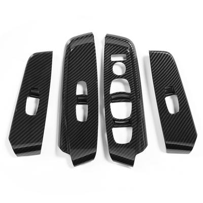 4 stuks Koolstofvezelpatroon Raamliftpaneel Schakelaar Cover Trim Geschikt voor Nissan Sylphy Sentra 2020