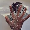 Women'S Fashionable Hot Diamond Sparkling Mesh Fishing Net Elastic Gloves