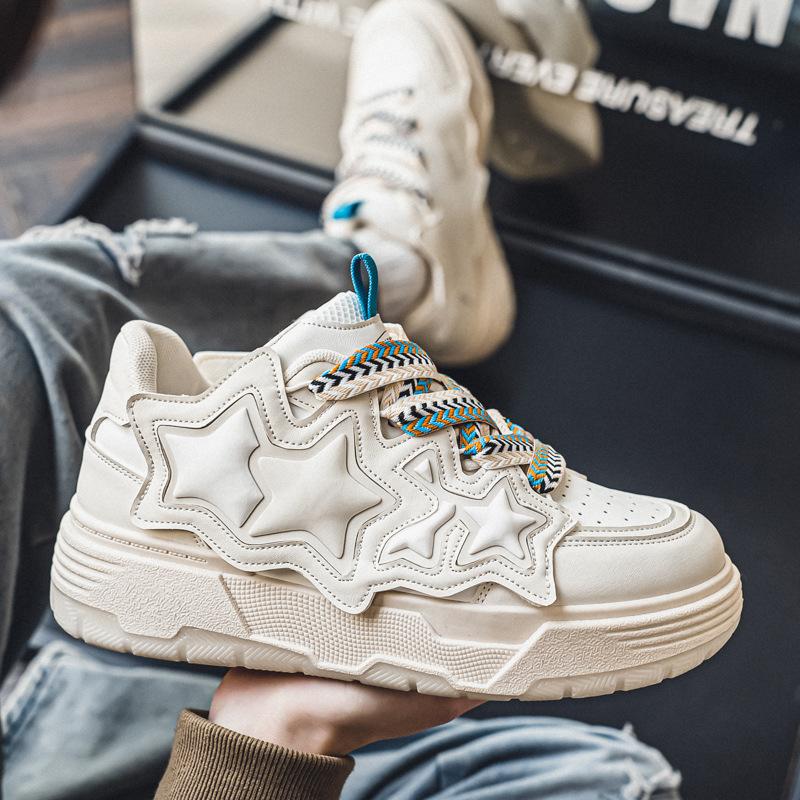 

Чоловіче взуття 2024 нове Guochao зіркове хлібне взуття універсальне повсякденне взуття для дошки товста підошва збільшення висоти нішевий дизайн трендове взуття 44 бежевий