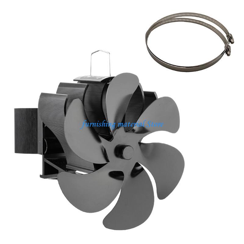 

Y5GD 6 Stove Fan BG606 Home Fireplace Fan Efficient Heat Distribution Quiet Small Black Bronze Gold Silver Quiet чорний
