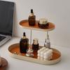 With Leather Cushion Desktop Tray Iron Jewelry Display Plate Bathroom Shelf  Entrance