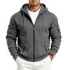 Men S Loose Fitting Hooded Zip Up Fleece Sweatshirt