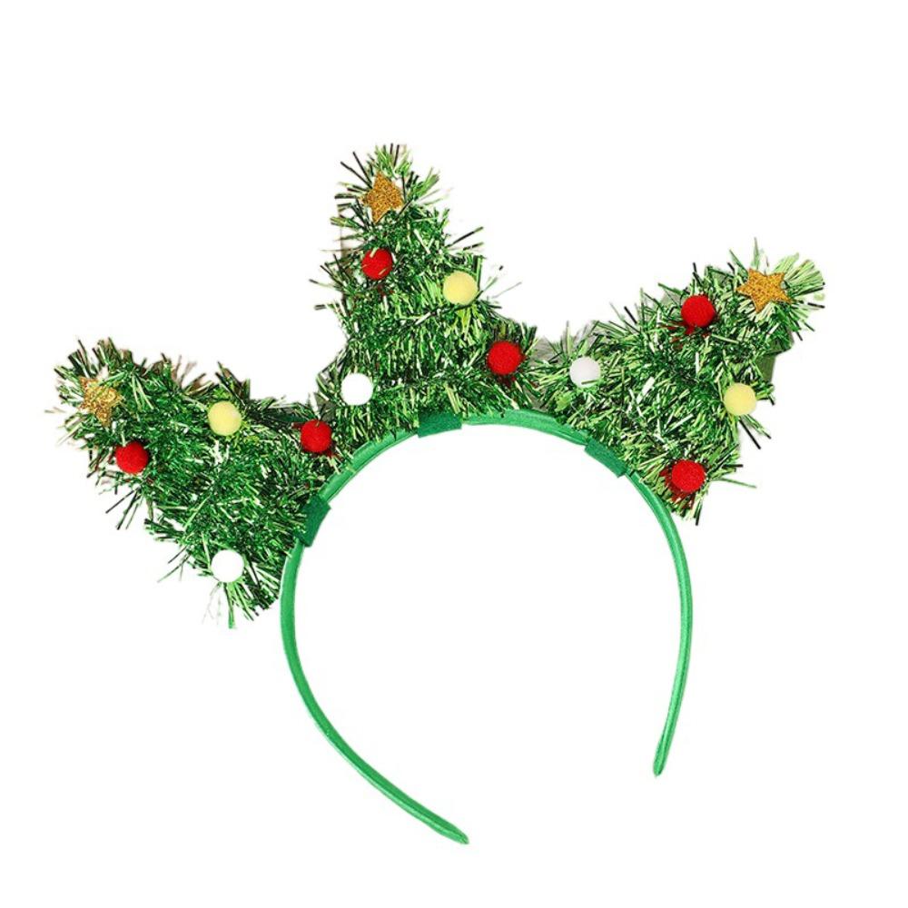 Colorful Ball Christmas Tree Headband Festival Decoration Xmas Hairband  Happy New Year