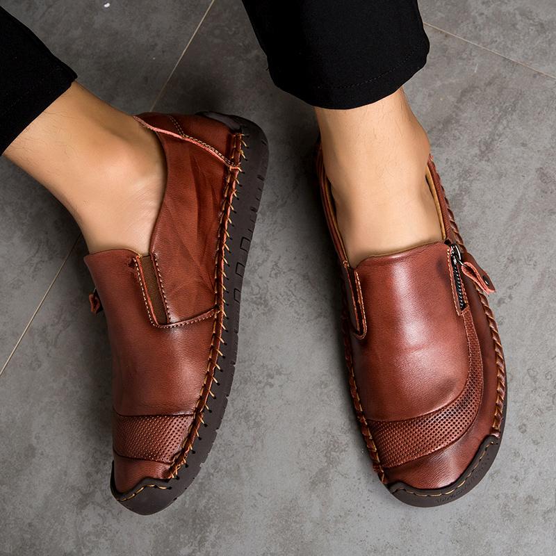  Leather Men Casual Shoes Soft Men Loafers Moccasins Breathable Casual Leather Shoes