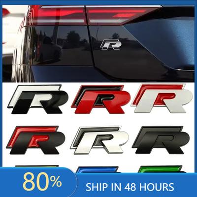 BRP1 For VOLKSWAGEN VW GTI For Volkswagen VW R Rline Logo Metal Car Grille Emblem Rear Trunk Badge Stickers Polo Golf Jetta Beetle CC Oq2