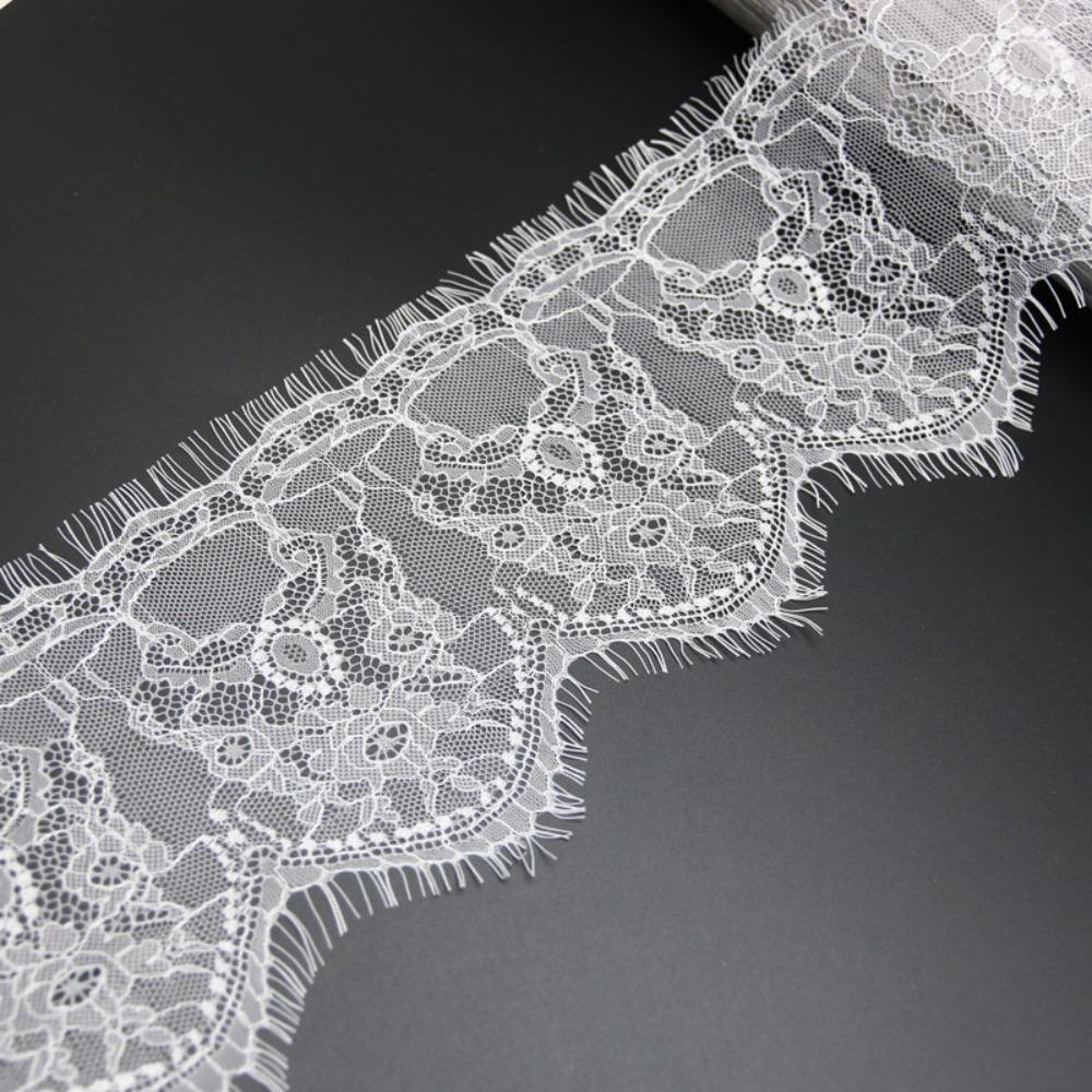 Soft Texture Eyelash Lace Fabric Floral Pattern Floral Lace Trim New Lace Trim Ribbon Dress Sewing белый