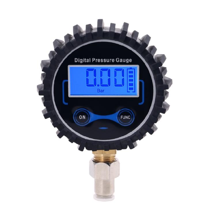 Digital Pressure Gauge with 6mm Outside Diameter Hose Straight Plug Fitting