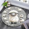 Cute Sheep Round Area Rug,Carpet Rug for Living Room Bedroom Sofa Playroom Decor,Non-slip Floor Mat